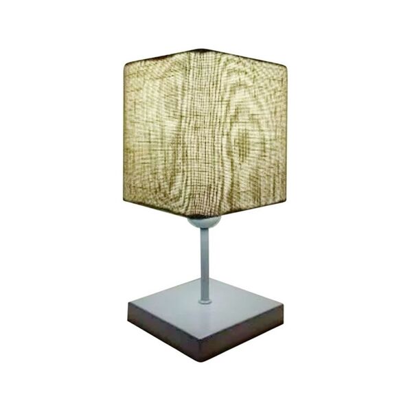 Abajur Quadrado Md-2008br Cúpula Tecido Rústico Bege