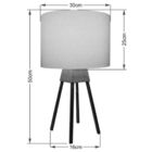 Abajur Quadripé Base Madeira Vivare Md-2016 Cúpula Em Tecido