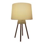 Abajur Quadripé Base Madeira Vivare Md-2017 Cúpula Em Tecido