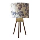 Abajur Quadripe Madeira Md-2016 Cupula Tecido 30x25cm Floral