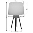 Abajur Quadripe Madeira Md-2017 Cúpula Em Tecido 20/27x30cm R