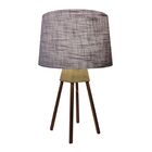 Abajur Quadripe Madeira Md-2017 Cúpula Em Tecido 20/27x30cm R