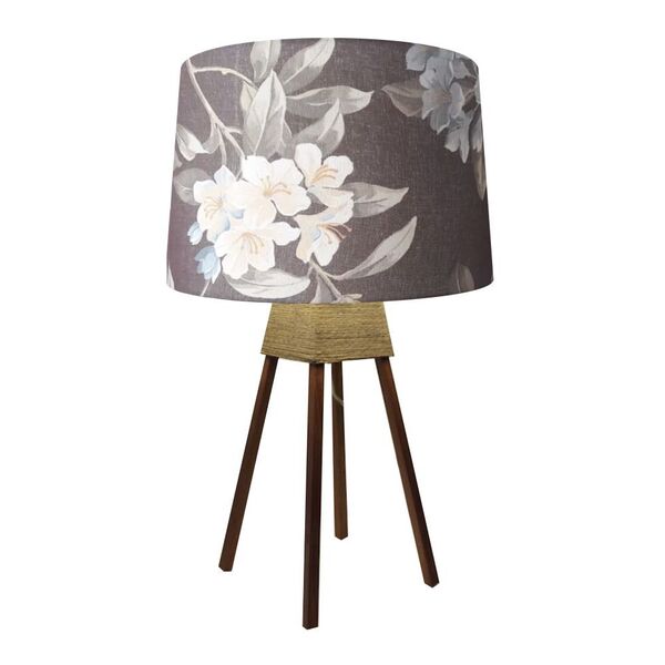 Abajur Quadripe Madeira Md-2017 Cupula Tecido 20/27x30cm Marr