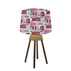 Abajur Quadripé Mesa 50cm Cores Estampadas - Md1003 Cúpula Co