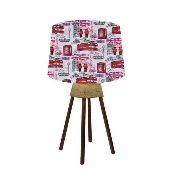 Abajur Quadripé Mesa 50cm Cores Estampadas - Md1003 Cúpula Co