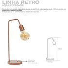 Abajur Retrô Alumínio 15 X 40 Cm - 1 Luz E27 - Branco