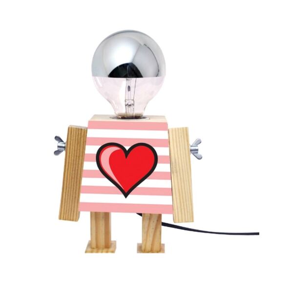 Abajur Robo Girl Base E-27 - Heart