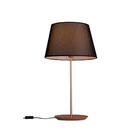 Abajur Slim 52cm Base Castanho Cúpula Preta Madelustre