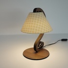 Abajur Sofia Crie Casa Marrom Com Cúpula Arabesco Bege Bivolt