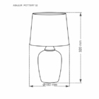 Abajur Taschibra Pottery 32cm E27 Bivolt Preto