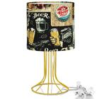 Abajur Torre Cilindrico Bar Com Aramado Amarelo