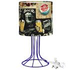 Abajur Torre Cilindrico Bar Com Aramado Azul