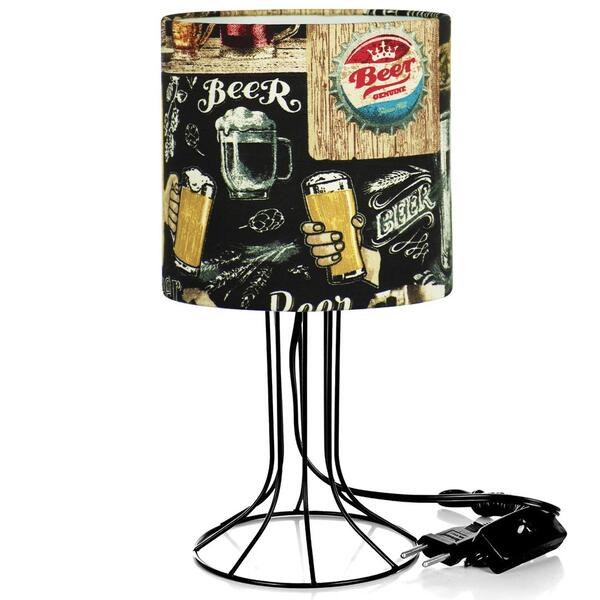 Abajur Torre Cilindrico Bar Com Aramado Preto