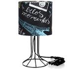 Abajur Torre Cilindrico Parede Giz Com Aramado Preto