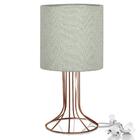 Abajur Torre Cilindrico Rustico Escuro Com Aramado Cobre