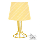 Abajur Torre Dome Amarelo/bolinha Com Aramado Amarelo