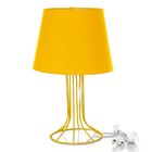 Abajur Torre Dome Amarelo Com Aramado Amarelo