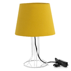 Abajur Torre Dome Amarelo Mostarda Com Aramado Branco