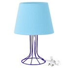 Abajur Torre Dome Azul Bebe Com Aramado Azul