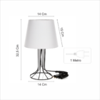 Abajur Torre Dome Azul Bebe Com Aramado Branco