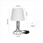 Abajur Torre Dome Azul Bebe Com Aramado Vermelho