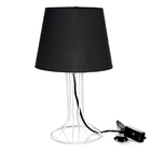 Abajur Torre Dome Preto Com Aramado Branco