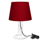 Abajur Torre Dome Vermelho Com Aramado Branco