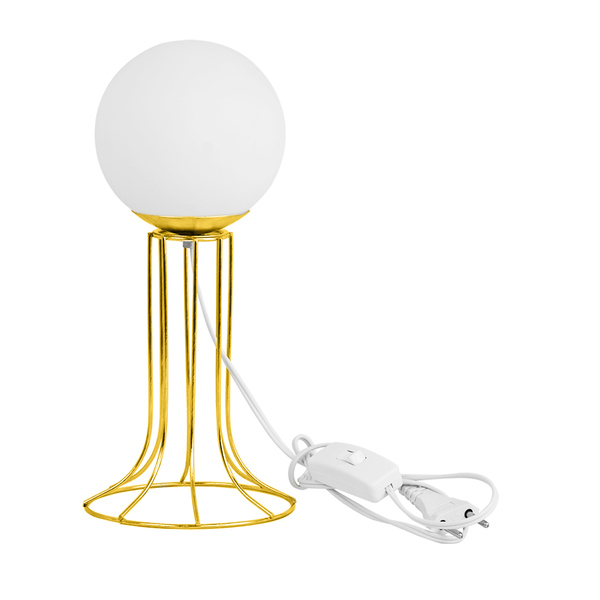 Abajur Torre Dourado Bolinha Orby Maravilhoso