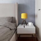 Abajur Tripé Base Madeira Vivare Md-2021 Cúpula Em Tecido 30x