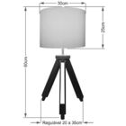 Abajur Tripé Base Madeira Vivare Md-2021 Cúpula Em Tecido 30x