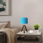 Abajur Tripé Base Madeira Vivare Md-2021 Cúpula Em Tecido 30x