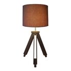 Abajur Tripé Base Madeira Vivare Md-2021 Cúpula Em Tecido 30x
