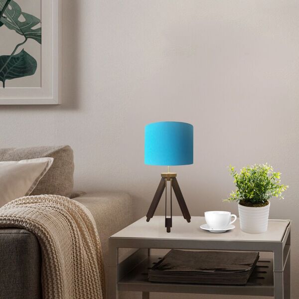 Abajur Tripé Base Madeira Vivare Md-2022 Cúpula Em Tecido 35x