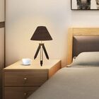 Abajur Tripé Base Madeira Vivare Md-2023 Cúpula Em Tecido 15x