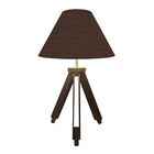 Abajur Tripé Base Madeira Vivare Md-2023 Cúpula Em Tecido 15x