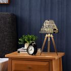 Abajur Tripé Base Madeira Vivare Md-2025 Cúpula Em Tecido 15x