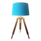 Abajur Tripé Base Madeira Vivare Md-2026 Cúpula Em Tecido 27x