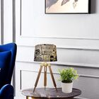 Abajur Tripé Base Madeira Vivare Md-2026 Cúpula Em Tecido 27x