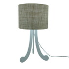 Abajur Tripé Branco Com Tecido Linho