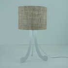 Abajur Tripé Branco Com Tecido Linho