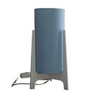 Abajur Tripé Branco E Cúpula Poá Azul E Branco 32 Cm X 15 Cm