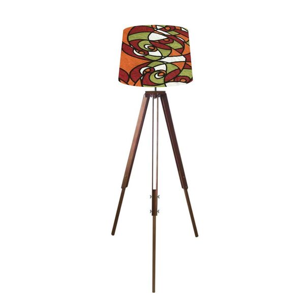 Abajur Tripé Chão 1 70cm Cores Estampadas - Md1025 Cúpula Côn