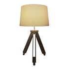 Abajur Tripe Madeira Md-2011 Cúpula Em Tecido 20/27x30cm Algo