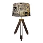 Abajur Tripe Madeira Md-2011 Cúpula Em Tecido 20/27x30cm Ny-j