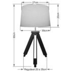 Abajur Tripe Madeira Md-2011 Cúpula Em Tecido 20/27x30cm Rust