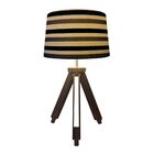 Abajur Tripe Madeira Md-2011 Cupula Tecido 20/27x30cm Listra