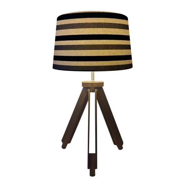 Abajur Tripe Madeira Md-2011 Cupula Tecido 20/27x30cm Listra