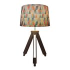 Abajur Tripe Madeira Md-2011 Cupula Tecido 20/27x30cm Piramid