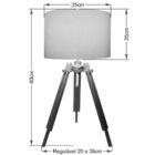 Abajur Tripe Madeira Md-2015 Cúpula Em Tecido 35x25cm Azul Tu