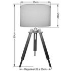 Abajur Tripe Madeira Md-2015 Cúpula Em Tecido 35x25cm Branco